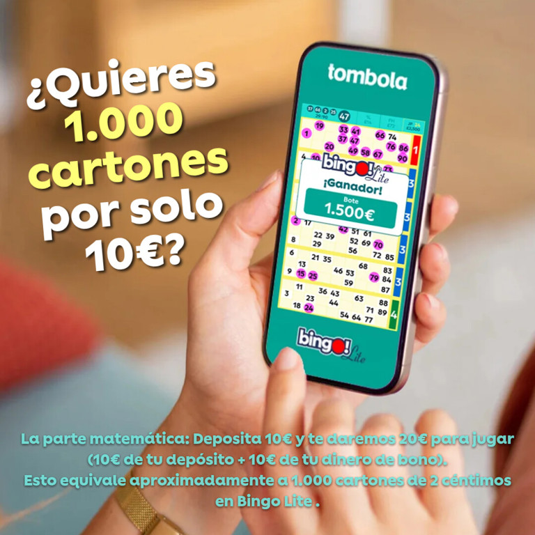 1.000 cartones por solo 10€ con bingo lite